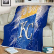 Kansas City Royals Grunge  Sherpa Blanket - American Baseball Club Mlb Blue  Soft Blanket, Warm Blanket