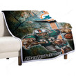 Miami Dolphins Sherpa Blanket - Florida Football Nfl1002 Soft Blanket, Warm Blanket