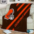 Cleveland Browns Sherpa Blanket - Nfl Brown Orange Abstraction  Soft Blanket, Warm Blanket