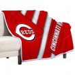 Cincinnati Reds Sherpa Blanket - Mlb Red White Abstraction Baseball Soft Blanket, Warm Blanket