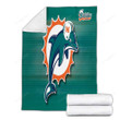 Miami Dolphins Back Blur Cozy Blanket - Miami Dolphins  Soft Blanket, Warm Blanket
