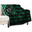 Dallas Stars American Hockey Club Sherpa Blanket - Grunge Rhombus Grunge American Flag Soft Blanket, Warm Blanket