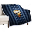 Memphis Grizzlies Flag Sherpa Blanket - Nba Blue Metal American Basketball Club Soft Blanket, Warm Blanket