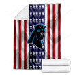 Carolina Panthers Cozy Blanket - Silk American Flag Soft Blanket, Warm Blanket