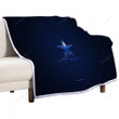 Dallas Cowboys Sherpa Blanket - American Football Club Nfl Blue Soft Blanket, Warm Blanket