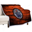 Edmonton Oilers Sherpa Blanket - Fiery Nhl Orange Wooden  Soft Blanket, Warm Blanket