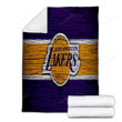 Los Angeles Lakers Cozy Blanket - Nba Wooden Basketball Soft Blanket, Warm Blanket