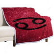 Cancer Symbol  Sherpa Blanket - New Zodiac Hello Soft Blanket, Warm Blanket