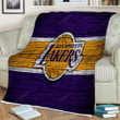 Los Angeles Lakers Sherpa Blanket - Nba Wooden Basketball Soft Blanket, Warm Blanket