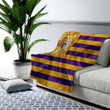 Los Angeles Lakers Cozy Blanket - American Basketball Club American Flag Yellow Violet Flag Soft Blanket, Warm Blanket