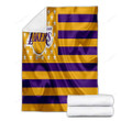 Los Angeles Lakers Cozy Blanket - American Basketball Club American Flag Yellow Violet Flag Soft Blanket, Warm Blanket