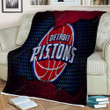 Detroit Pistons Sherpa Blanket - Nba Basketball Eastern Conference Soft Blanket, Warm Blanket