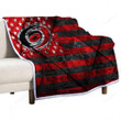 Carolina Hurricanes American Hockey Club Sherpa Blanket - Grunge Rhombus Grunge American Flag Soft Blanket, Warm Blanket
