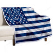 Indianapolis Colts Sherpa Blanket - American Football Team American Flag Blue White Flag Soft Blanket, Warm Blanket
