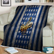 Los Angeles Dodgers Flag Sherpa Blanket - Mlb Blue White Metal American Baseball Team Soft Blanket, Warm Blanket