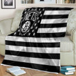 Brooklyn Nets Sherpa Blanket - American Basketball Club American Flag Black And White Flag Soft Blanket, Warm Blanket
