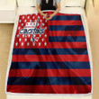 Washington Capitals Fleece Blanket - American Hockey Club American Flag Red Blue Flag Soft Blanket, Warm Blanket