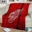 Detroit Red Wings Sherpa Blanket - Grunge Nhl Hockey Soft Blanket, Warm Blanket