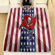 Tampa Bay Buccaneers Fleece Blanket - Silk Flag American Football Club Soft Blanket, Warm Blanket