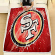San Francisco 49Ers Fleece Blanket - Grunge American Football Team  Soft Blanket, Warm Blanket