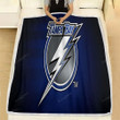 Tampa Bay Lightning  Fleece Blanket - Blue And Black Tampa Bay Lightning  Soft Blanket, Warm Blanket