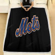 New York Mets Black  Fleece Blanket - Mets  Soft Blanket, Warm Blanket