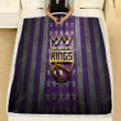 Sacramento Kings Flag Fleece Blanket - Nba Violet White Metal American Basketball Club Soft Blanket, Warm Blanket