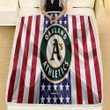 Oakland Athletics Fleece Blanket - Silk American Flag Soft Blanket, Warm Blanket
