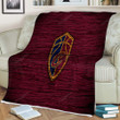 Cleveland Cavaliers Sherpa Blanket - Nba Wooden Basketball Soft Blanket, Warm Blanket