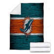 Miami Dolphins Cozy Blanket - Nfl American Conference Wooden American Football Soft Blanket, Warm Blanket