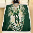 Milwaukee Bucks Grunge American Basketball Club Fleece Blanket - Green Grunge Paint Splashes  Soft Blanket, Warm Blanket
