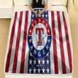 Texas Rangers Fleece Blanket - Silk American Flag Soft Blanket, Warm Blanket