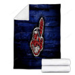 Cleveland Indians Cozy Blanket - Mlb Blue Wooden American Baseball Team Soft Blanket, Warm Blanket