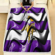 Minnesota Vikings Flag Fleece Blanket - Violet And White 3D Waves Nfl  Soft Blanket, Warm Blanket