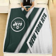 New York Jets Fleece Blanket - Afc East Nfl Green White Abstraction Soft Blanket, Warm Blanket