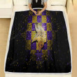 Minnesota Vikings Fleece Blanket - Glitter Nfl Violet Yellow Checkered  Soft Blanket, Warm Blanket