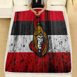 Ottawa Senators Fleece Blanket - Grunge Nhl Hockey Soft Blanket, Warm Blanket