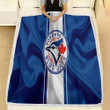 Toronto Blue Jays Fleece Blanket - Silk Canadian Baseball Club Blue Flag Soft Blanket, Warm Blanket