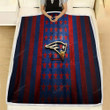 New England Patriots Flag Fleece Blanket - Nfl Blue Red Metal American Football Team Soft Blanket, Warm Blanket