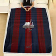 Washington Capitals Fleece Blanket - American Hockey Club Metal Blue Red Metal Mesh  Soft Blanket, Warm Blanket