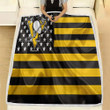 Pittsburgh Penguins Fleece Blanket - American Hockey Club American Flag Yellow-Black Flag Soft Blanket, Warm Blanket