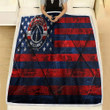 Washington Wizards American Basketball Club Fleece Blanket - Grunge Grunge American Flag Soft Blanket, Warm Blanket