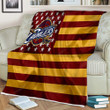 Cleveland Cavaliers Sherpa Blanket - American Basketball Club American Flag Burgundy Yellow Flag Soft Blanket, Warm Blanket