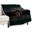 Dallas Stars Sherpa Blanket - Fire Nhl Green And Black Lines Soft Blanket, Warm Blanket
