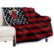 Miami Heat Sherpa Blanket - American Basketball Club American Flag Red Black Flag Soft Blanket, Warm Blanket