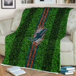 Miami Dolphins Sherpa Blanket - Grass Football Lawn Soft Blanket, Warm Blanket