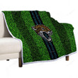 Jacksonville Jaguars Sherpa Blanket - Grass Football Lawn Soft Blanket, Warm Blanket
