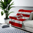 Cincinnati Reds Cozy Blanket - Silk American Baseball Club Red White Flag Soft Blanket, Warm Blanket