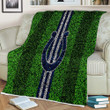 Indianapolis Colts Sherpa Blanket - Grass Football Lawn Soft Blanket, Warm Blanket