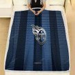 Tennessee Titans Fleece Blanket - American Football Club Metal Blue Black Metal Mesh  Soft Blanket, Warm Blanket